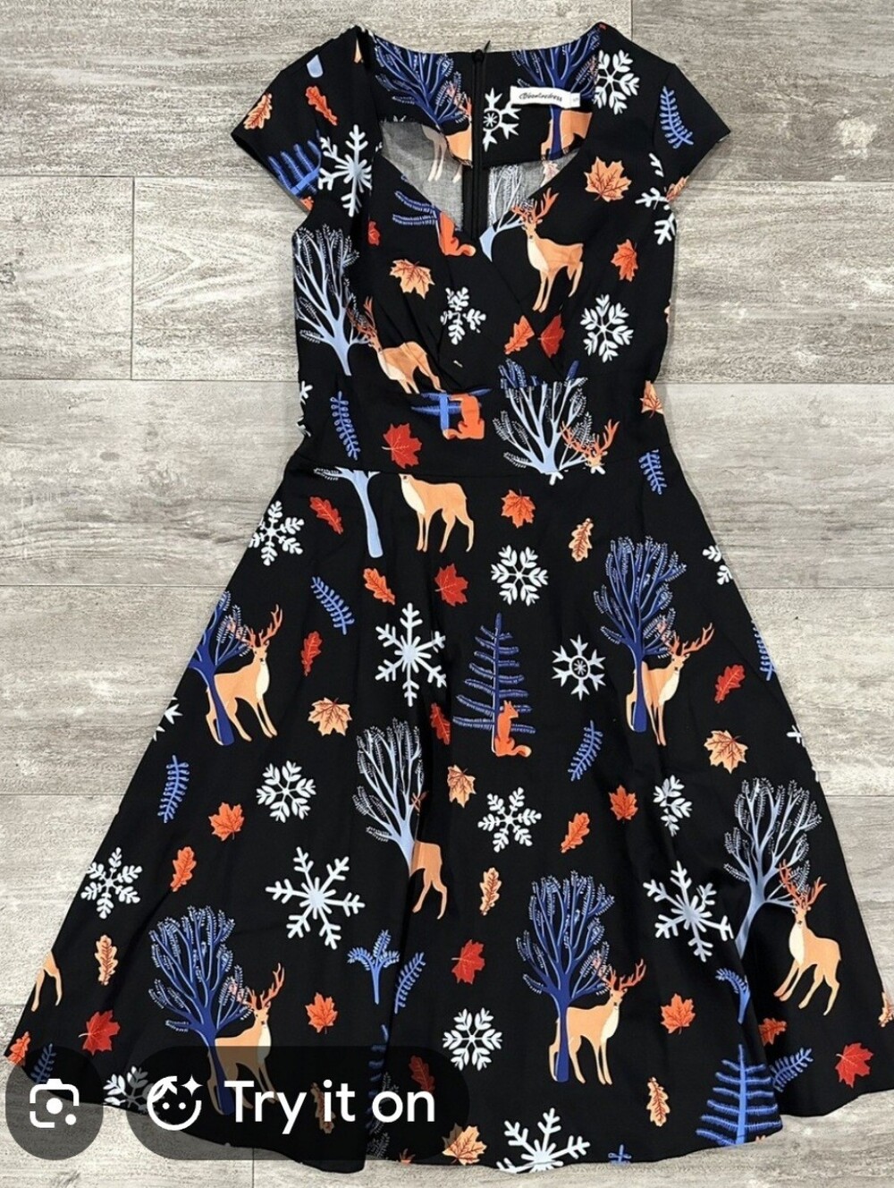 Bbonlinedress 1950s Retro Vintage Holiday Print Dress . Size 5xl